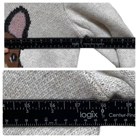 DG2 Diane Gilman French Bulldog Fuzzy Pullover Sweater Size XS Oversized - Picture 9 of 12